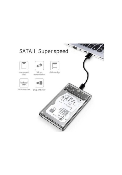 2.5 Sata Type C Usb 3.1 Usb 3.0 Şeffaf Harici Ssd Hdd Hard Disk Kutusu