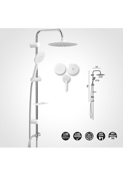 Valtemo Slim Whıte Raın Duş Seti Vs-2503 8