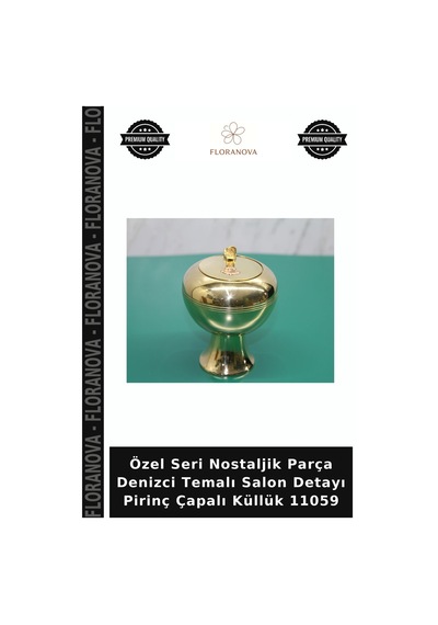 Özel Seri Nostaljik Parça Denizci Temalı Salon Detayı Pirinç Çapalı Küllük 11059