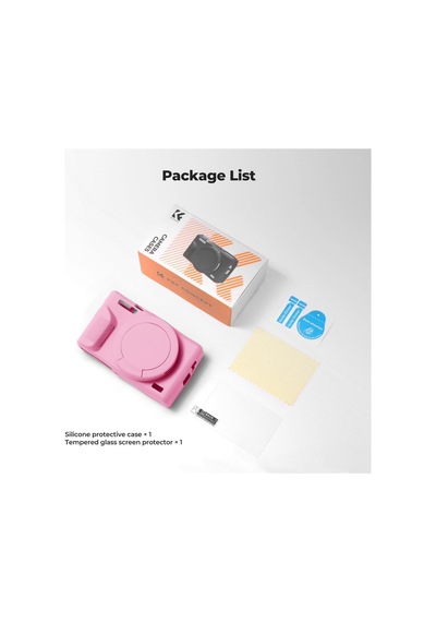 K&f Concept Canon G7x Mark Iıı Pink Pembe Slikon Kılıf