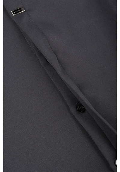 Deepsea Füme Slim Fit Likralı Kolay Ütülenebilir Gizli Düğmeli Erkek Gömlek 2602614