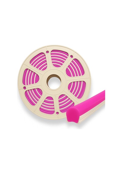 Pembe 6mm İkinci Nesil Silikon Neon Led Şerit Kılıfı 5 Metre Difüzör Tüp Led Hariç