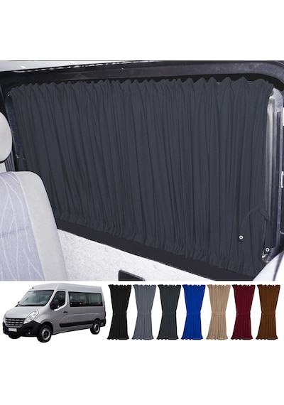 Pandami Renault Master 3. Nesil Uzun Şase 2010+ Uyumlu Füme Raylı Oto Perde Takımı