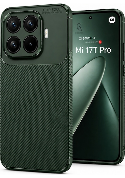 Xiaomi Mi 17t Pro Uyumlu Kılıf Karbon Tasarım Kamera Korumalı Silikon Telefon Kılıfı Kapak Koyu Yeşil