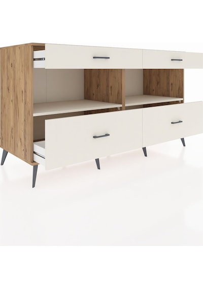Kronos Konsol 2 Raflı 4 Çekmeceli 176x59x99 Çam-aytaşı Çam-aytaşı
