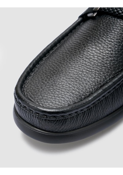 Cabani %100 Hakiki Deri Siyah Toka Detaylı Erkek Loafer Siyah