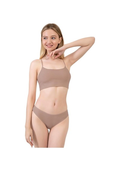 Cottonhill Kadın Pamuklu Ve Likralı Fitilli Kaşkorse Brezilya Külot 5'li Paket-2 Çok Renkli 2 Çok Renkli