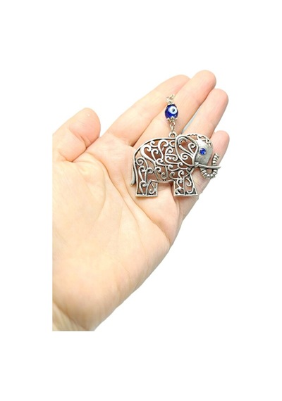 Nazar Boncuklu Metal Fil Dikiz Ayna Süsü /yeni Araba Ayna Süsü N