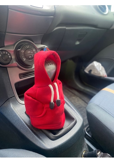 Vites Poları - Her Araca Uyumlu Vites Süsü Vites Hoodie Araç Aksesuarı Kırmızı