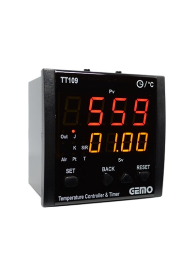 Gemo Tt109a-24vdc-r ,96x96mm 24vdc Kontak-2a2k Zamanlı Isı Kontrol