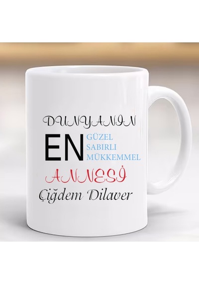 Dünyanın En Güzel Annesi Kişiye Özel Kupa Bardak Anneler Günü Hed