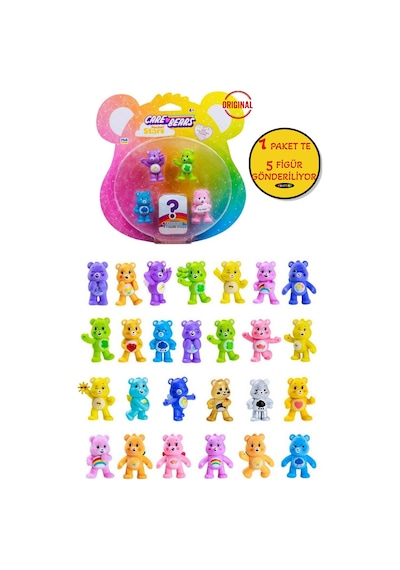 Care Bears Mini Koleksiyon Figürleri 5'li Paket - 1 Adet