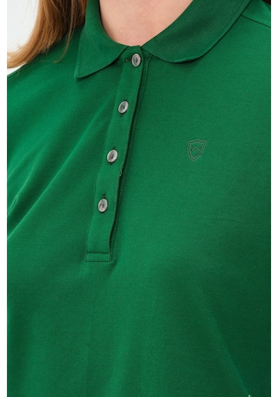 Msw Kadın Uzun Kollu Regular Fit Polo Yaka T-shirt Yeşil