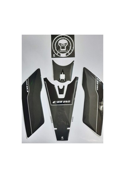 Hades Honda Cb250 Uyumlu Tank Pad Seti Karbon Beyaz Depo Koruma Siyah