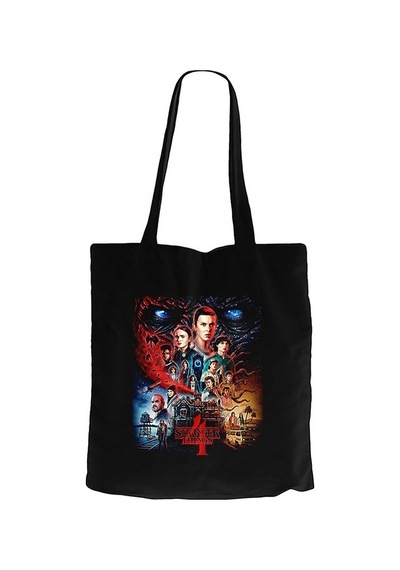 Stranger Things Home Siyah Kanvas Bez Çanta Siyah