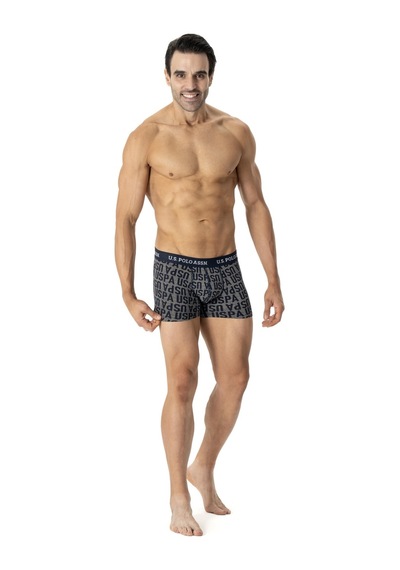 U.S. Polo Assn. Erkek Indigo-Lacivert-Baskılı 3 Lü Boxer-Indigo-Lacivert-Baskılı