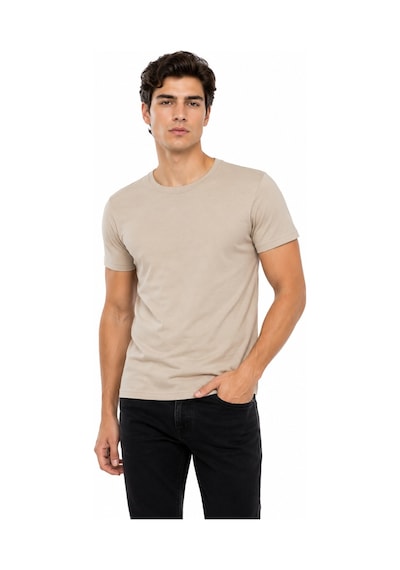 Foterman Erkek Sıfıryaka Regular Kalıp Tişört Bgl-st05573 Bej