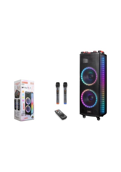 Ndr1212s Karaoke Bluetooth Hoparlör 2 Adet Mikrofon Ve Ekolayzer'li 2x12" Hoparlör 400-330-1090mm