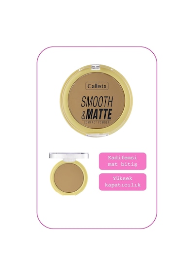 Callista Smooth & Matte Compact Powder Mat Bitişli Toz Pudra - 40 Apricot
