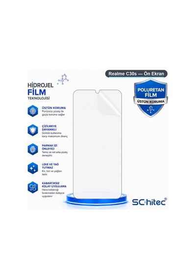 Realme C30s Uyumlu Ön Yüzey Nano Şeffaf Hidrojel Ekran Koruyucu