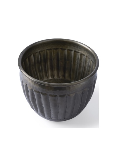 Yargıcı Kabartmalı Formlu Metal Saksı 20x18 Cm 26knha1075n St