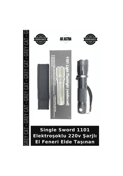Single Sword 1101 Elektroşoklu 220v Şarjlı El Feneri Elde Taşınan