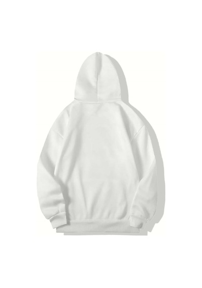 Brz Collection Unisex Oversize Adrenaline Hoodie Beyaz