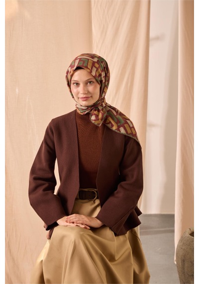 Silk Home Soft Eşarp 73096-07 Kiremit Bordo, Hardal, Yeşil, Küf Yeşili