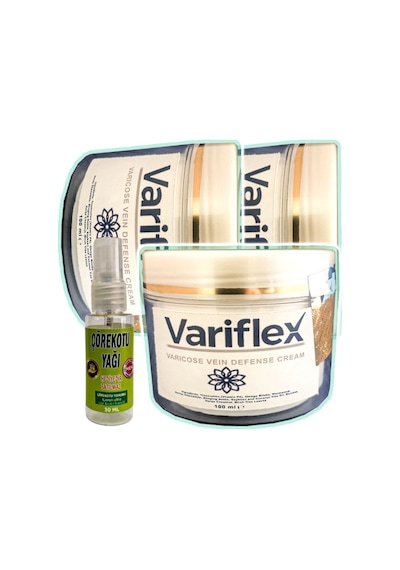 Variflex  Vein Defense Cream 3 Adet 100 Ml  Krem + 30 Ml Çörek Otu  Dindirici Yağ