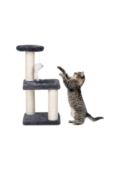 Sisal Tırmalama Kutuplu Küçük Kedi Ağacı, Kapalı Kediler İçin Kedi Oyuncakları, Kedi İnteraktif Oyuncaklı Ked