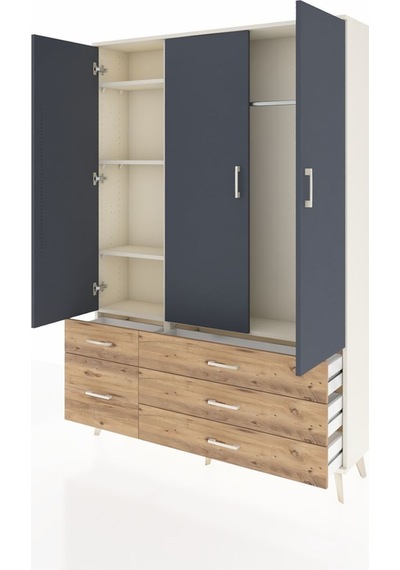 Arges Dolap 5 Raflı 5 Çekmeceli Tek Askılı 132x30x195 Aytaşı-antrasit/çam Antrasıt/atlas Çam Arges Dolap 5 Raflı 5 Çekmeceli Tek Askılı 132x30x195 Aytaşı-antrasit/çam Antrasıt/atlas Çam
