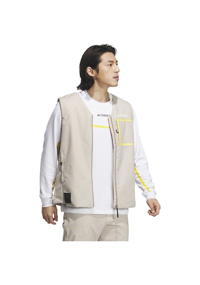 Adidas National Geographic Vest Erkek Outdoor Su Tutmaz Yelek Il8993 Krem 001