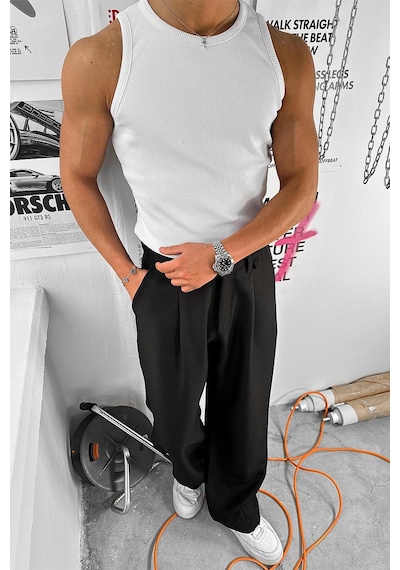 Beyaz Cozy Basic Tank Top Likralı Premium Fitilli Atlet Beyaz