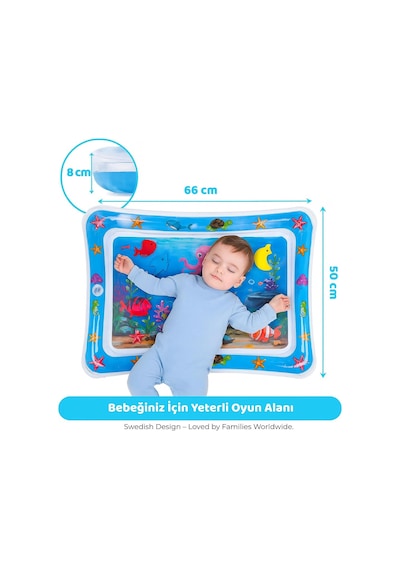 Sweden Baby Bebek Su Oyun Matı Tummy Time Test Raporlu, Sızdırmaz Ve Bpa'sız
