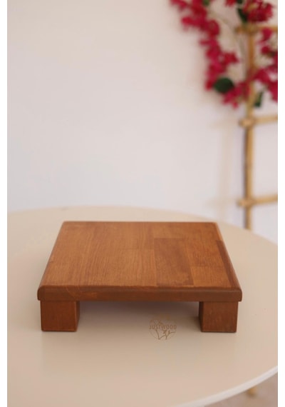 2 Li Tityos Küp Ayaklı 25x25 Cm Ve Piramit 25x25 Cm Ahşap Set