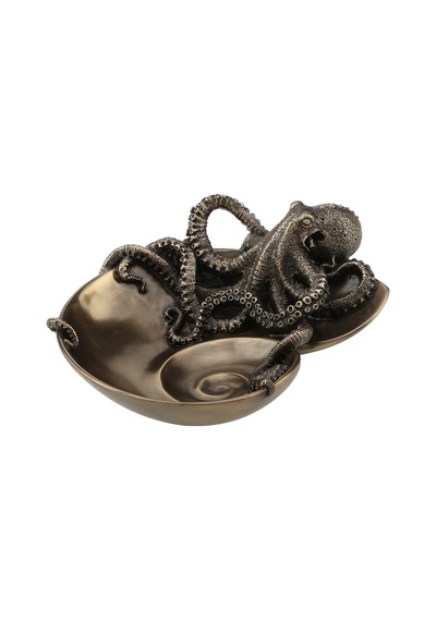 Steampunk Serisi Nautilus Kabuğu Üzerinde Ahtapot Tabak