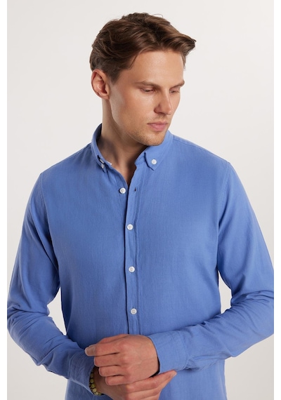 Tudors Erkek Slim Fit Dar Kesim %100 Pamuk Keten Doku Düğmeli Yaka Koyu Mavi Gömlek-32810 Koyu Mavi Tudors Erkek Slim Fit Dar Kesim %100 Pamuk Keten Doku Düğmeli Yaka Koyu Mavi Gömlek-32810 Koyu Mavi