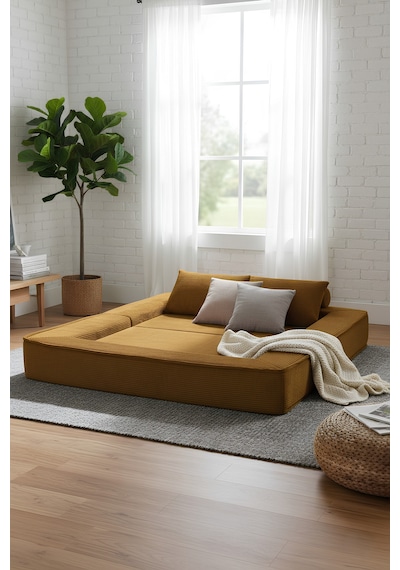 Reflekta Havuzlu Sünger Koltuk Yataklı Açılır 150x180 Rollpack Sünger Koltuk Sarı
