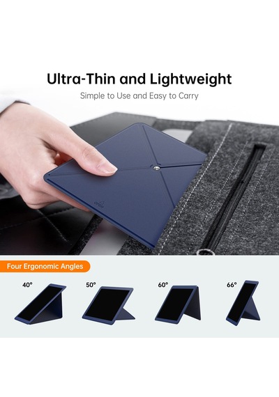 Novoo Taşınabilir Tablet Standı Ayarlanabilir Katlanabilir İpad Tutucu 10" Ve Üstü, İpad Pro 10.2"/11"/12.9", Matepad 10.1"/11", Galaxy Tab Ve Yüzey Go-koyu Mavi