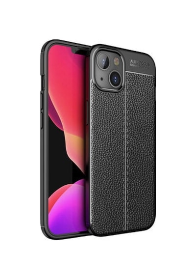 Apple Uyumlu iPhone 13 Mini Kılıf Deri Silikon Yüzeyli Yüksek Kaliteli Silikondan Üretilmiş Premium Silikon Kapak Ryc/niss Siyah