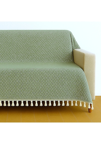 Dama Desen Dokuma %100 Pamuklu Çok Amaçlı Pike Koltuk Örtüsü 180x230 Fıstık Yeşili