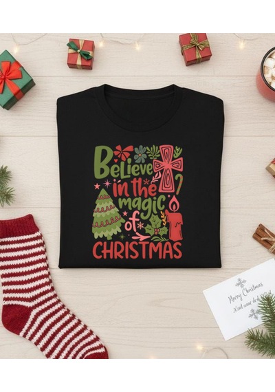 Aselinda Christmas Yılbaşı Temalı Yeni Yıl T- Shirt Aile Kombin Tişört Kombin Yapmak İçin Ürün Ekleyiniz Siyah