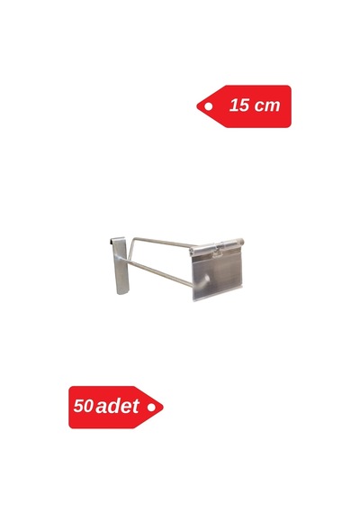 15 Cm - 50 Adet Galvaniz Etiketli Kanallı Pano Kancası Raf Askısı Galvaniz
