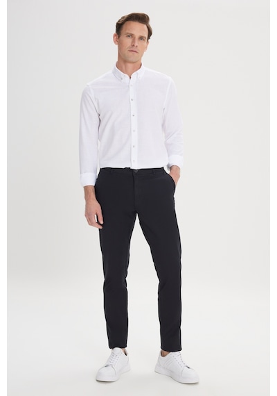 Ac&Co / Altınyıldız Classics Slim Fit Dar Kesim Pamuklu Esnek Chino Erkek Pantolon - Siyah