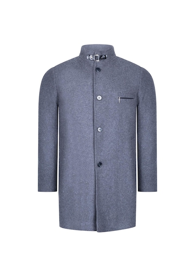 Plt8367 Dewberry Erkek Palto-Koyu Düz Gri-Koyu Düz Gri Koyu Gri