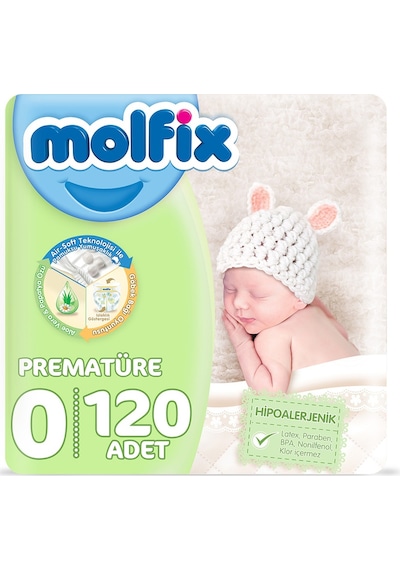 Molfix Prematüre 0 Beden Çocuk Bezi 120 Adet