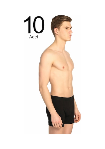 Tutku Erkek Gri 10'Lu Paket Likralı Boxer Elf568T0114Ccm10 001