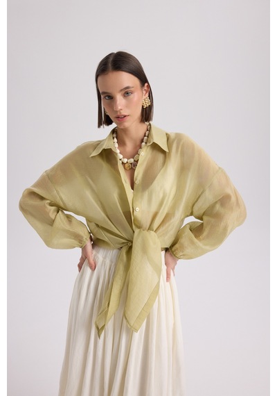 Lyra Oversize Yeşil Gömlek Yeşil