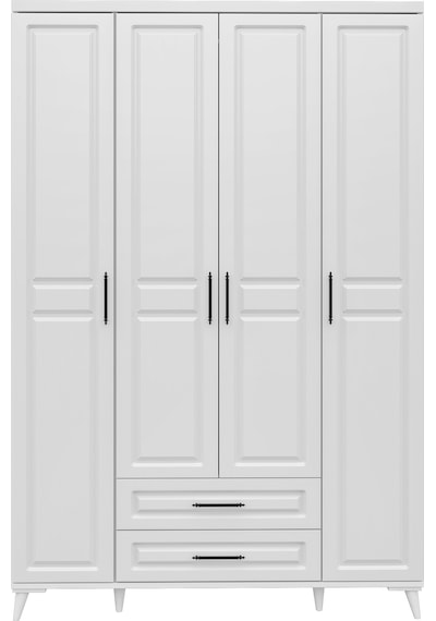 GuneyStore Gözde 4 Kapaklı Komple MDF Beyaz Gardırop