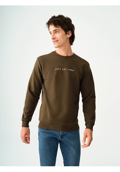 Loft Erkek Sweatshirt Koyu Haki Lf2037100 25kp69000085 P69195 Koyu Haki